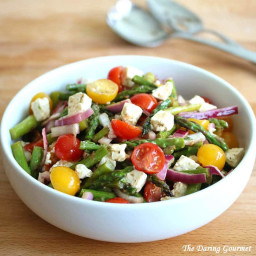 Greek-style Grilled Asparagus Salad with Tomatoes and Feta