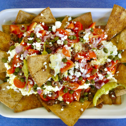 Greek Style Nachos with Spicy Whipped Feta