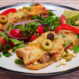 Greek-style Pork Enchiladas with Feta and Peppers