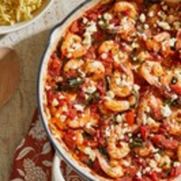 Greek-Style Shrimp Skillet With Tomatoes, Spinach and Feta