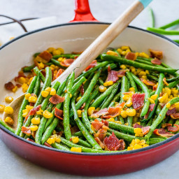 Green Bean + Bacon Skillet Recipe