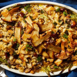 Green-Bean Casserole with Chestnuts and Buttered Breadcrumbs