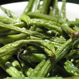 Green Beans, Roasted with Garlic  Dressing, Nuts and Goat Cheese