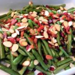 GREEN BEANS WITH BACON CRANBERRIES AND ALMONDS
