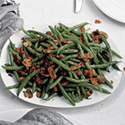 Green Beans with Crispy Pancetta, Mushrooms, and Shallots