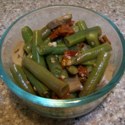 Green Beans with Mushroom and Sun-dried Tomatoes