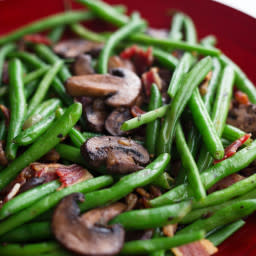 Green Beans with Panchetta and Mushrooms