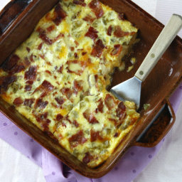 green chile and cheese egg bake