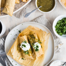 Green Chile and Cheese Vegetarian Tamales