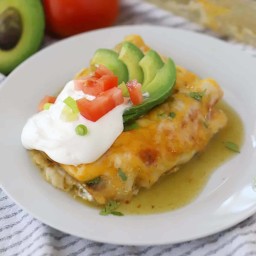 Green Chile Chicken Enchiladas Recipe- The Carefree Kitchen