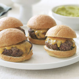 Green Chile Sliders with Tangy Tomatillo-Lime Sauce