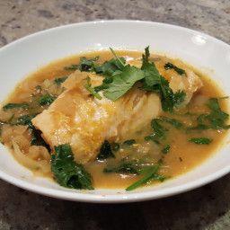 Green Curry Poached Halibut