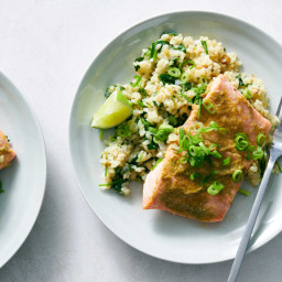 Green Curry Salmon With Coconut Rice
