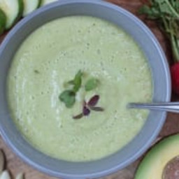 Green Gazpacho With Cucumber and Radishes