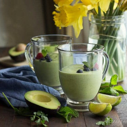 Green Keto Smoothie Recipe with Avocado and Mint