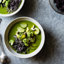 Green Noodle Soup with Coconut Lemongrass Broth {vegan & gluten-free}