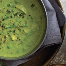 Green Pea, Asparagus, and Parsley Soup  