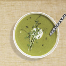 Green Pea Soup with Tarragon and Pea Sprouts