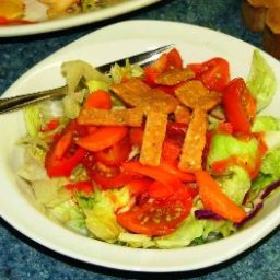 Green Salad Tossed with Tomato Dressing