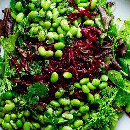 Green Salad with Edamame & Beets