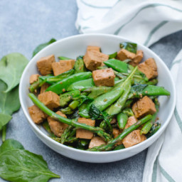 Green Vegetables and Tofu Stir-fry 