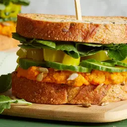 Greens and Things Sandwiches with Carrot Hummus