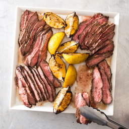 Grill-Smoked Herb-Rubbed Flat-Iron Steaks