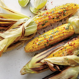Grill-Steamed Corn with Cilantro and Chile Flakes