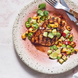 Grilled Ancho Chicken Breasts and Apricot Salsa
