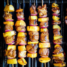 Grilled Apple and Pork Kabobs