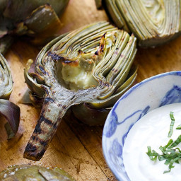 Grilled Artichokes with Lemon Aioli Dipping Sauce l Panning The Globe
