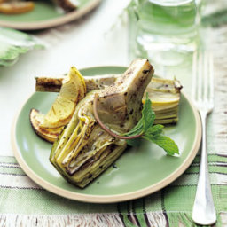 Grilled Artichokes with Olive Oil, Lemon, and Mint