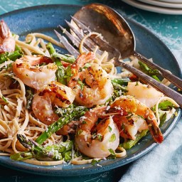 Grilled Asparagus and Shrimp with Pasta