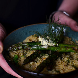 Grilled Asparagus Quinoa Risotto