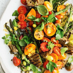 Grilled Asparagus & Tomato Salad With Preserved Lemon