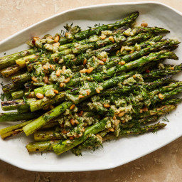 Grilled Asparagus With Miso and Olives