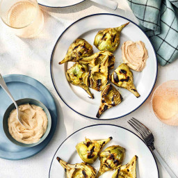 Grilled Baby Artichokes with Brown Butter Aïoli
