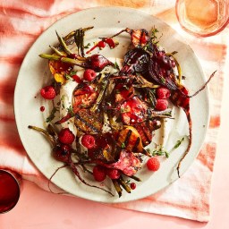 Grilled Baby Beets with Raspberry-Thyme Glaze