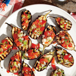 Grilled Baby Eggplants with Green Onion Salsa