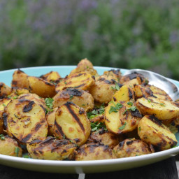 Grilled Baby Potatoes with Dijon Mustard & Herbs