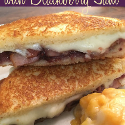 Grilled Bacon and Provolone Cheese Sandwith with Blackberry Jam