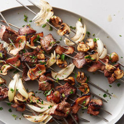 Grilled Beef Bourguignon Kabobs