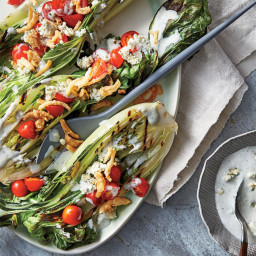 Grilled Bok Choy "Wedge" with Blue Cheese-Buttermilk Dressing