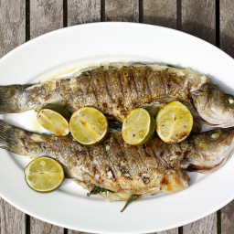 Grilled Branzino with Basil, Lime and Ginger