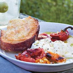 Grilled Bread and Chiles with Burrata Recipe