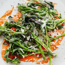 Grilled Broccoli Rabe with Salsa Rossa
