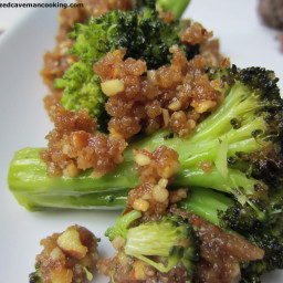 Grilled Broccoli with Almond Dressing