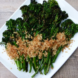 Grilled Broccolini with Lemon-Parmesan Breadcrumbs