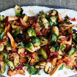 Grilled Brussels Sprouts with Chanterelles
