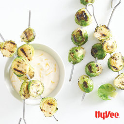 Grilled Brussels Sprouts with Lemon Aioli